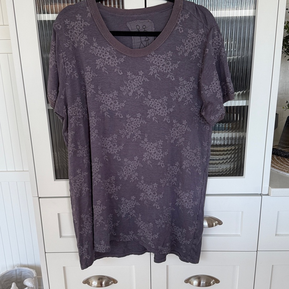 Johnny Was linen embroidered  Short Sleeve Top